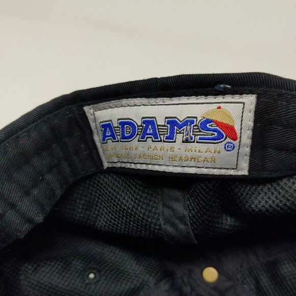 ADAMS Upscale Fashion Headwear Devon Black Strapback Hat Cap Embroidered - Picture 11 of 11